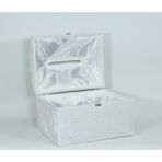 Prenses Zarf Takı Sandığı Ekru Büyük Boy Kadife ve Saten Kaplama 30x38x26 cm Şık Tasarım