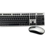 Preo KM06 Zarif Kasa Damla Tasarımlı Tuş Gümüş Kablosuz Klavye Mouse Set