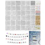 Preppy Beads 1640 adet 39 Tarz Arkadaşlık Bileklikleri Çeşitli Alfabe Boncukları Takı Yapım Kiti 6-12 Yaş için Kılıflı (Siyah ve Beyaz)