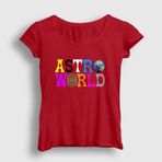 Presmono Astroworld V2 Travis Scott Siyah Kadın T-Shirt