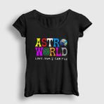 Presmono Astroworld V3 Travis Scott Siyah Kadın T-Shirt