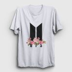 Presmono Beyaz Flowers Bts Unisex T-Shirt