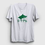 Presmono Beyaz Göktürk Bayrağı Türk Yazılı Kurt Bozkurt T-Shirt - 2XL