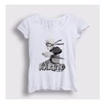 Presmono Beyaz Kunai Anime Naruto Kadın T-Shirt