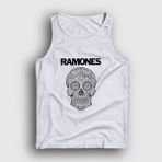 Presmono Beyaz Skull Ramones Erkek Atlet