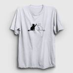 Presmono Black and White Cats Kedi Beyaz Unisex T-Shirt
