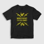 Presmono Chicken Dinner Pubg Siyah Unisex T-Shirt