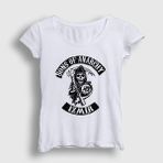 Presmono Izmir Sons Of Anarchy Beyaz Kadın T-shirt