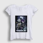 Presmono Kadın Beyaz Poster Murder Drones T-Shirt - L