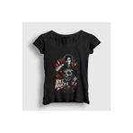 Presmono Kadın Siyah Bill Kaulitz Tokio Hotel T-Shirt 600579tt