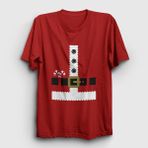 Presmono Kostüm Noel Baba Santa Claus Yılbaşı Kırmızı Unisex T-shirt