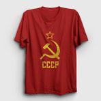 Presmono Logo Cccp Sovyetler Birliği Kırmızı Unisex T-shirt