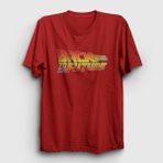 Presmono Logo Film Geleceğe Dönüş Back To The Future Kırmızı Unisex T-shirt