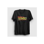 Presmono Logo Film Geleceğe Dönüş Back To The Future Siyah Unisex T-shirt
