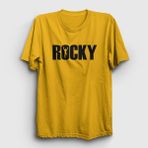 Presmono Logo Film Rocky Sarı Unisex T-shirt