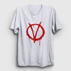 Presmono Logo Film V For Vendetta Beyaz Unisex T-shirt
