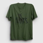 Presmono Logo In Flames Haki Unisex T-Shirt