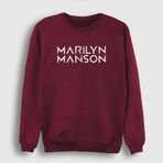 Presmono Logo Marilyn Manson Kırmızı Unisex Sweatshirt