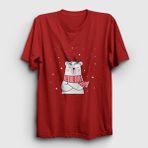 Presmono Polar Bear Kutup Ayısı Yılbaşı Kırmızı Unisex T-shirt