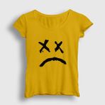 Presmono Sad Face Lil Peep Sarı Kadın T-Shirt