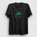 Presmono Siyah Göktürk Bayrağı Türk Yazılı Kurt Bozkurt T-Shirt - XS