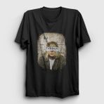 Presmono Siyah Paper Nirvana Kurt Cobain Kadın T-shirt