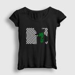 Presmono Siyah Spiral Marilyn Manson Kadın T-Shirt