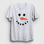 Presmono Unisex Beyaz Snowman Kardan Adam Yılbaşı T-Shirt - 5XL