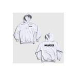 Presmono Unisex Beyaz Yönetici Müdür Manager Sırt Baskılı Kapüşonlu Sweatshirt tt