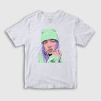 Presmono Unisex Çocuk Look Billie Eilish Beyaz T-Shirt