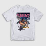 Presmono Unisex Çocuk Manga Anime Berserk Beyaz T-Shirt