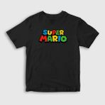 Presmono Unisex Çocuk Siyah Logo Oyun Super Mario T-Shirt - 11 - 12 Yaş