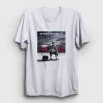 Presmono Unisex Cover Westworld Beyaz T-Shirt