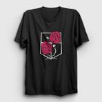 Presmono Unisex Garrison Anime Attack On Titan Siyah T-Shirt