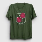 Presmono Unisex Haki Garrison Anime Attack On Titan T-Shirt - 2XL