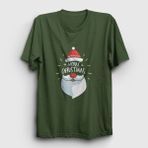 Presmono Unisex Haki Merry Christmas Noel Baba Santa Claus Yılbaşı T-shirt