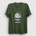 Presmono Unisex Haki Skull Call Of Duty T-Shirt - XS