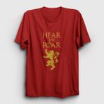 Presmono Unisex Kırmızı Roar Game Of Thrones T-Shirt - L