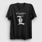 Presmono Unisex Logo L V2 Anime Death Note Siyah T-Shirt