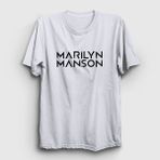 Presmono Unisex Logo Marilyn Manson Gri T-Shirt