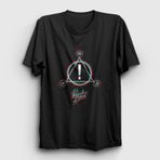 Presmono Unisex Neon Logo Panic! At The Disco Siyah T-Shirt