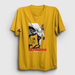 Presmono Unisex Sarı Caped Anime One Punch Man T-Shirt - 3XL