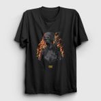 Presmono Unisex Siyah Alevler Pubg T-Shirt - 3XL