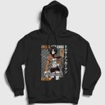 Presmono Unisex Siyah Mikasa Fan Anime Attack On Titan Kapüşonlu Sweatshirt