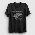 Presmono Unisex Siyah Stark Game Of Thrones T-Shirt - XL