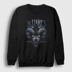 Presmono Unisex Siyah Wild in Flames Sweatshirt