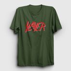 Presmono Unisex Solo Logo Slayer Haki T-shirt