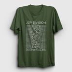 Presmono Unisex Unknown Pleasures Joy Division Haki T-shirt
