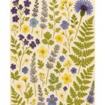 Pressed Wildflower Journal: Wide Ruled Composition Notebook: 100 Pages | 7.5 x 9.25" Botanical Cover with Purple, Blue & Yellow Flowers
