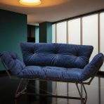 Prestige Home Lacivert Katlanır Yataklı Kanepe – Mekanizmalı Ikili Modern Çekyat, Premium Stil